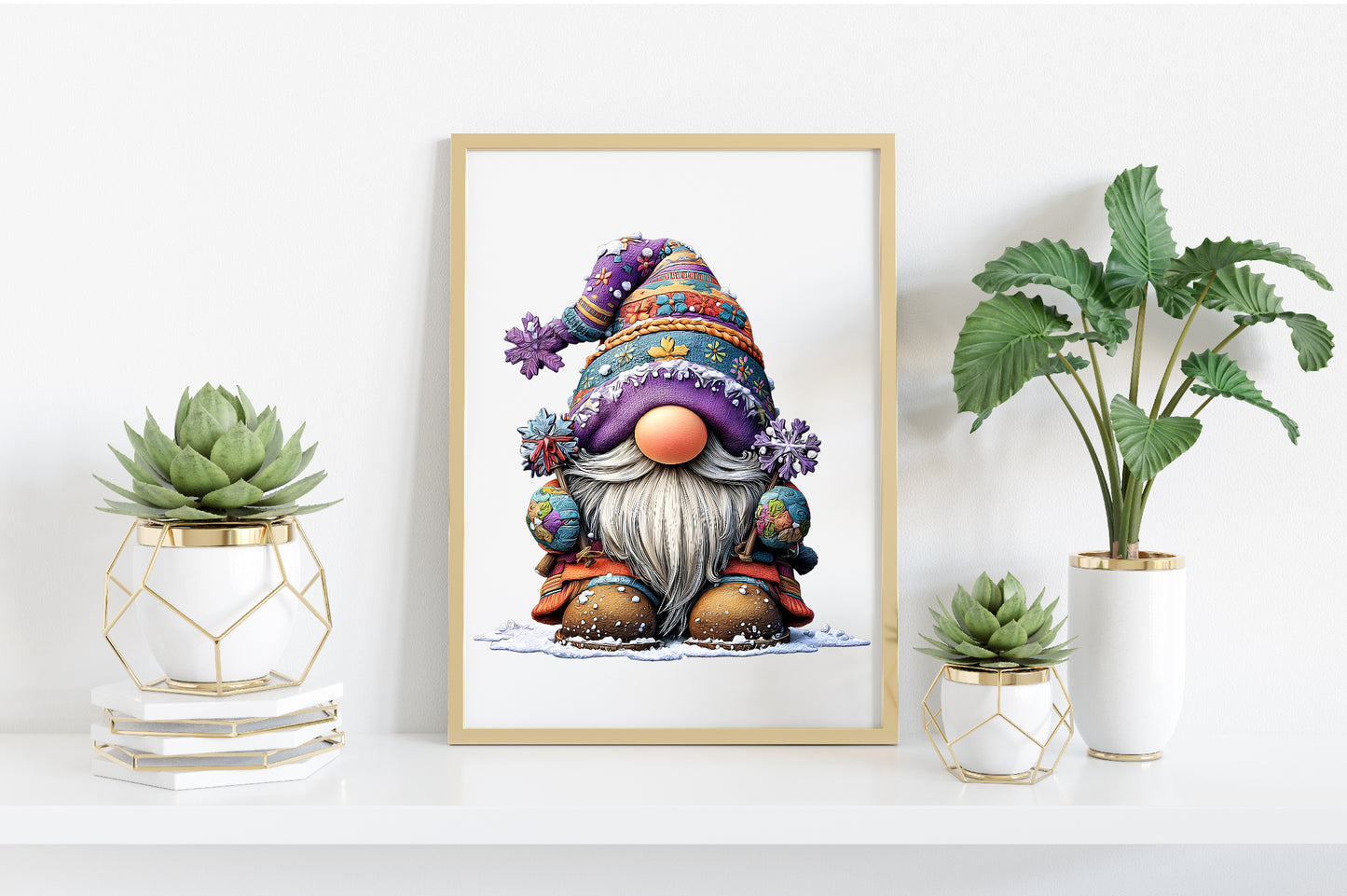 Winter Christmas Gnome Clipart PNG Bundle | Cozy Watercolor Holiday Gnome Clipart