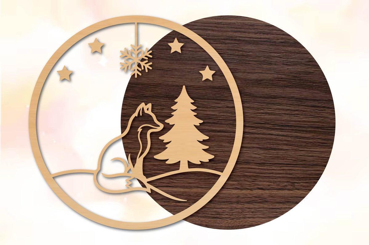 Winter Fox Christmas SVG