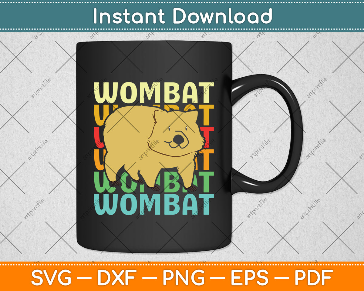 Vintage Retro Wombat Svg Png Dxf Digital Cutting File