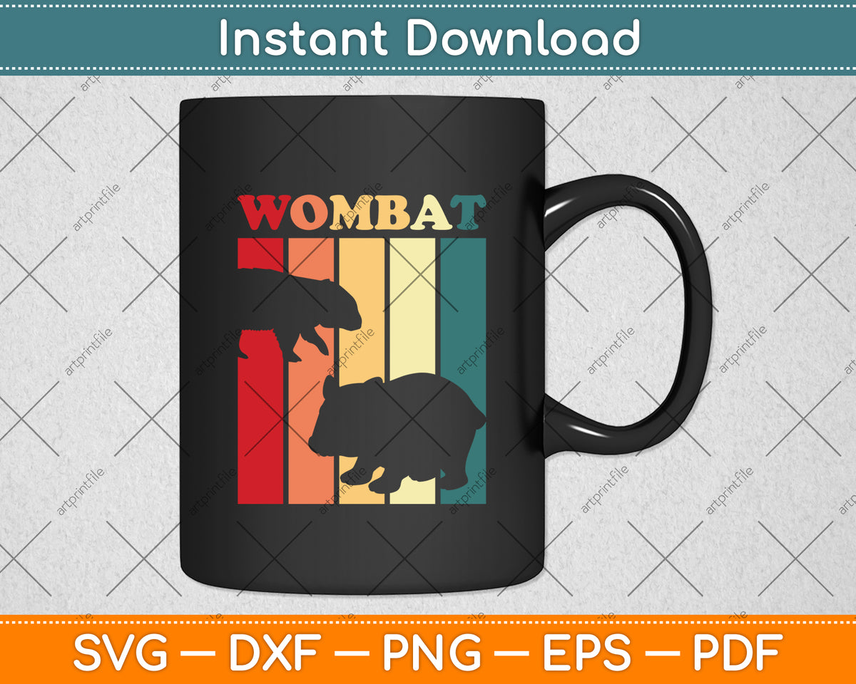 Wombat Retro Vintage Lover Svg Png Dxf Digital Cutting File