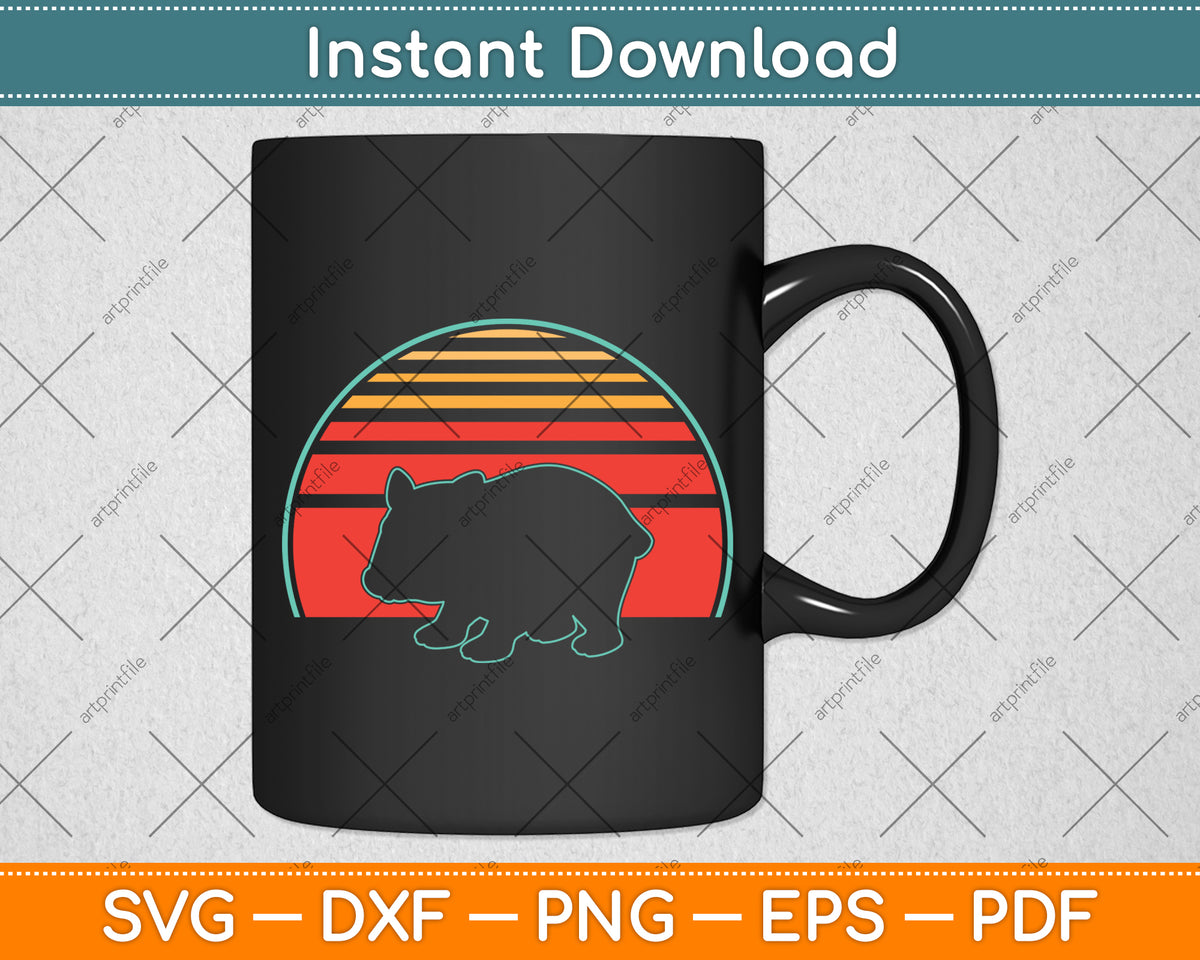 Wombat Retro Vintage Svg Png Dxf Digital Cutting File