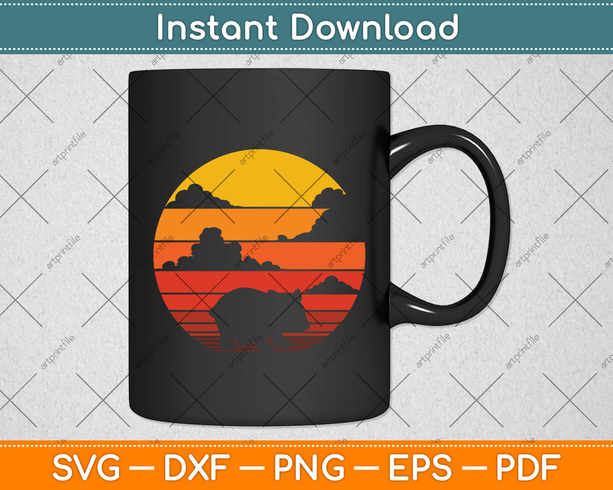 Wombat Retro Vintage Svg Png Dxf Digital Cutting File