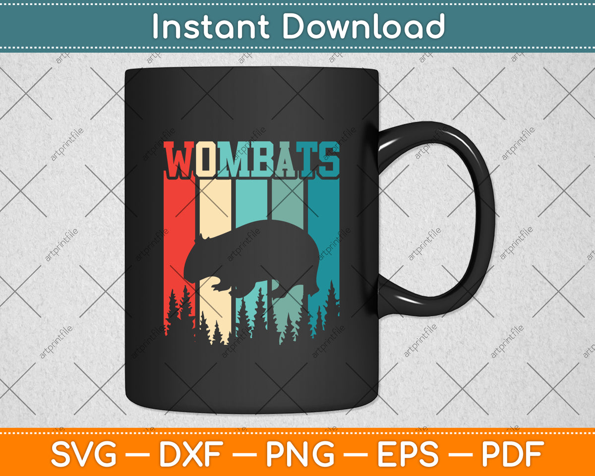 Wombats Retro Vintage Svg Png Dxf Digital Cutting File