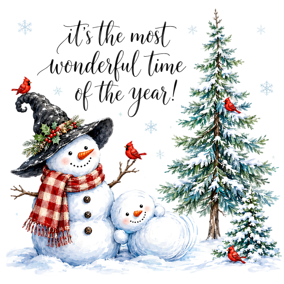 Wonderful Winter Snowman Family PNG