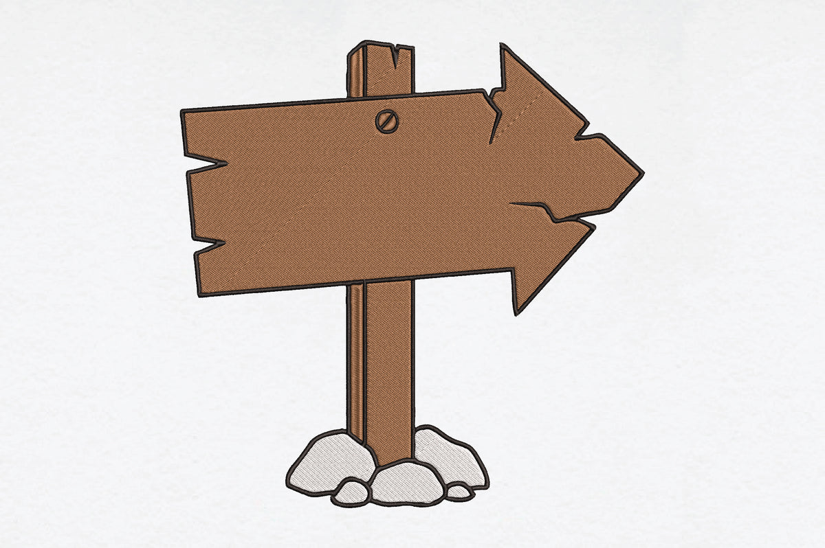 Wooden Signpost Embroidery Design