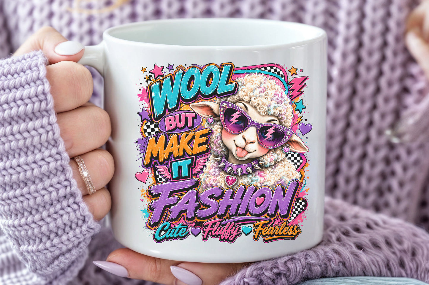Wool But Make It Fashion PNG Cute Sheep Fashion Sublimation
