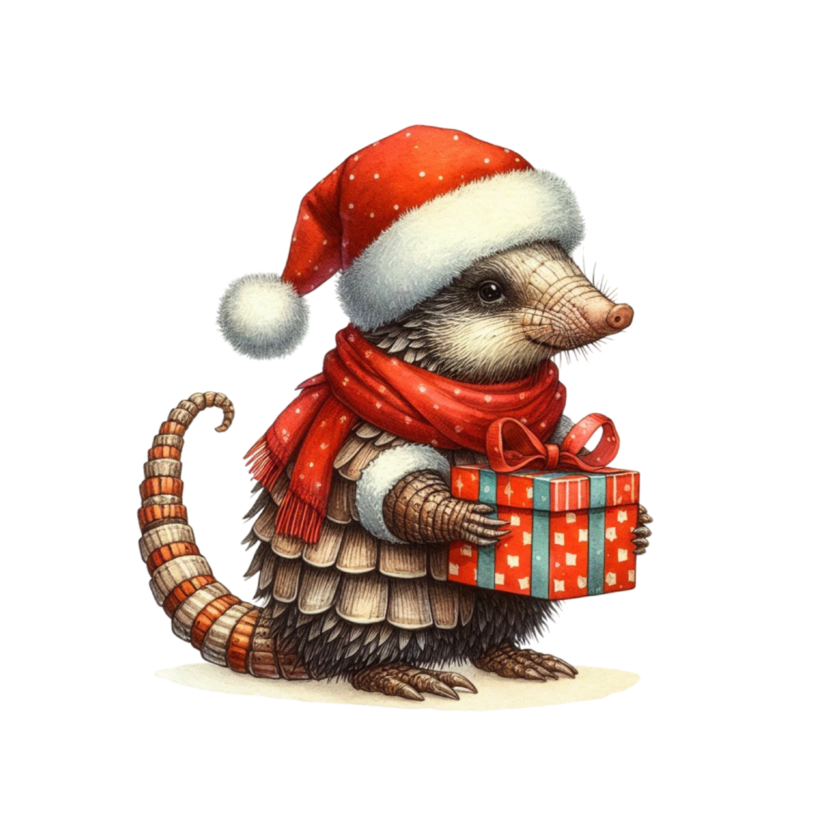 Christmas Mouse PNG Cute Santa Mouse Holiday Clipart