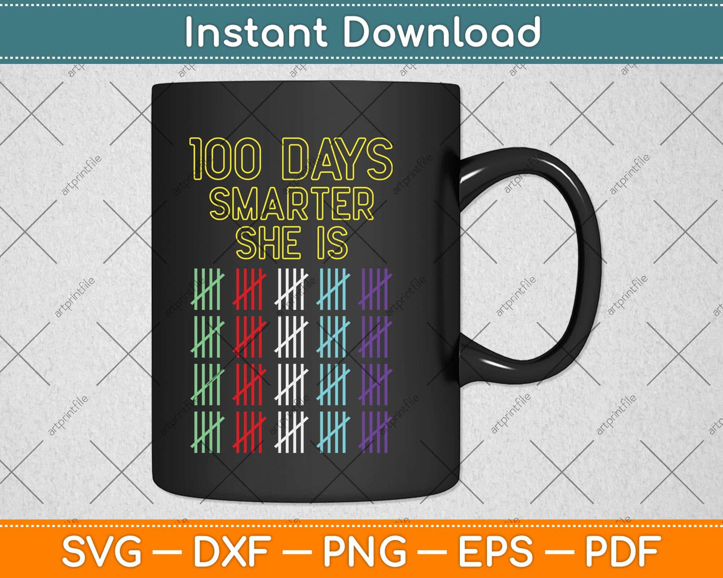 100 Days Smarter She Is Svg Design Cricut Printable Cutting Files