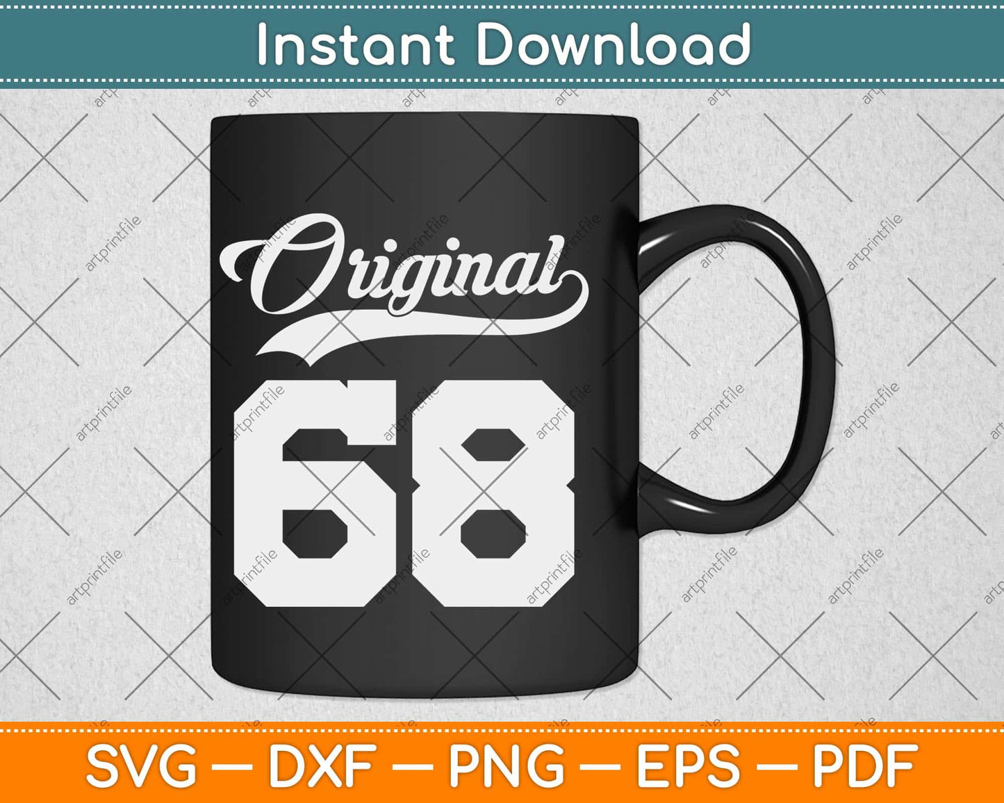 51th Birthday Gift Man Woman Original Vintage Born 1968 Svg Png Dxf File