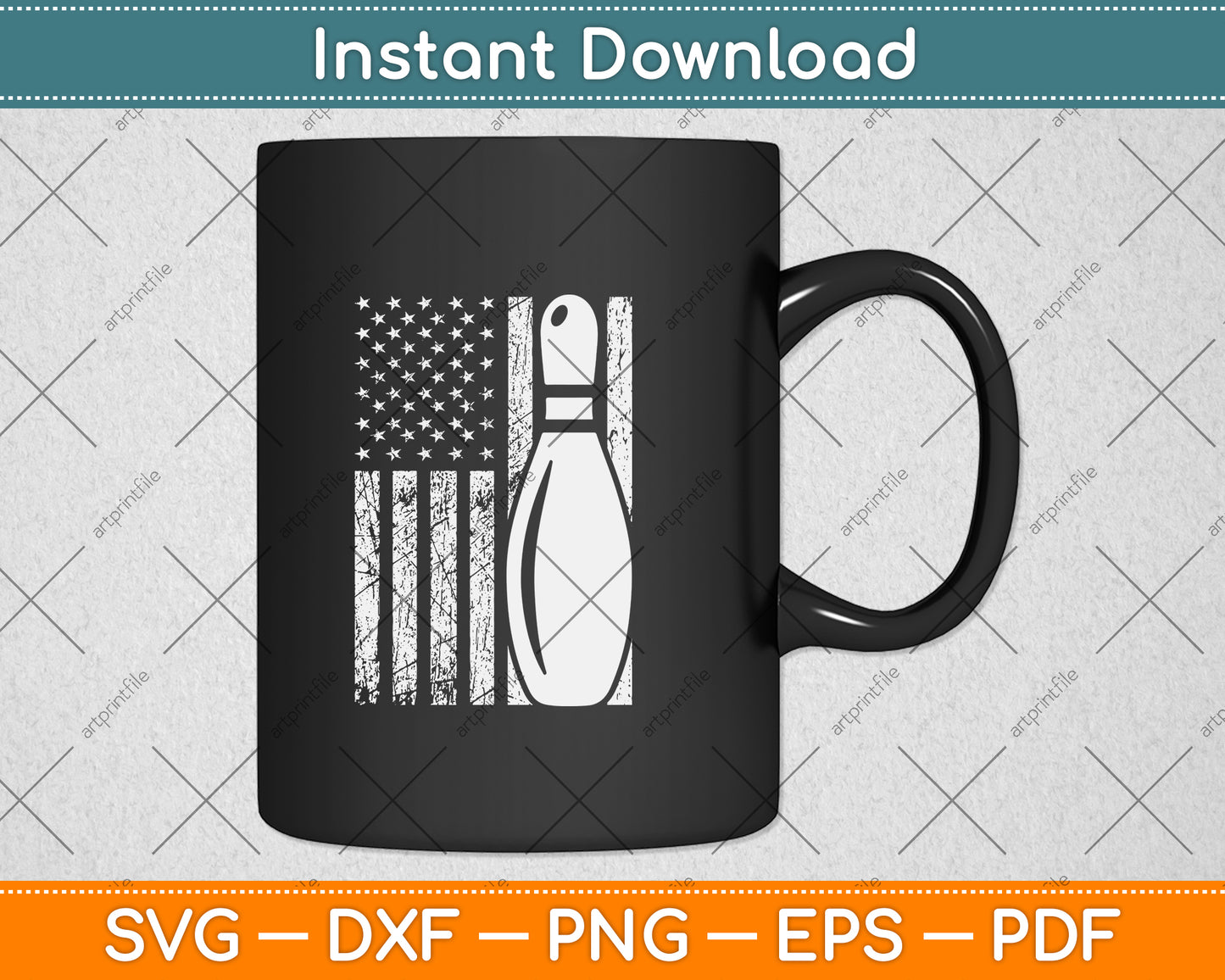 American Flag Bowling Svg Png Dxf Digital Cutting File