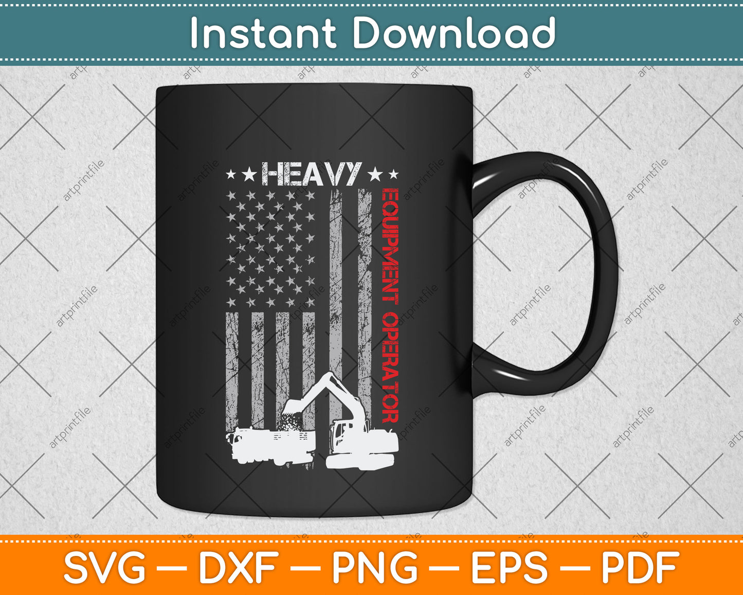 American Flag Heavy Equipment Operator Svg Png Dxf Digital Cutting File