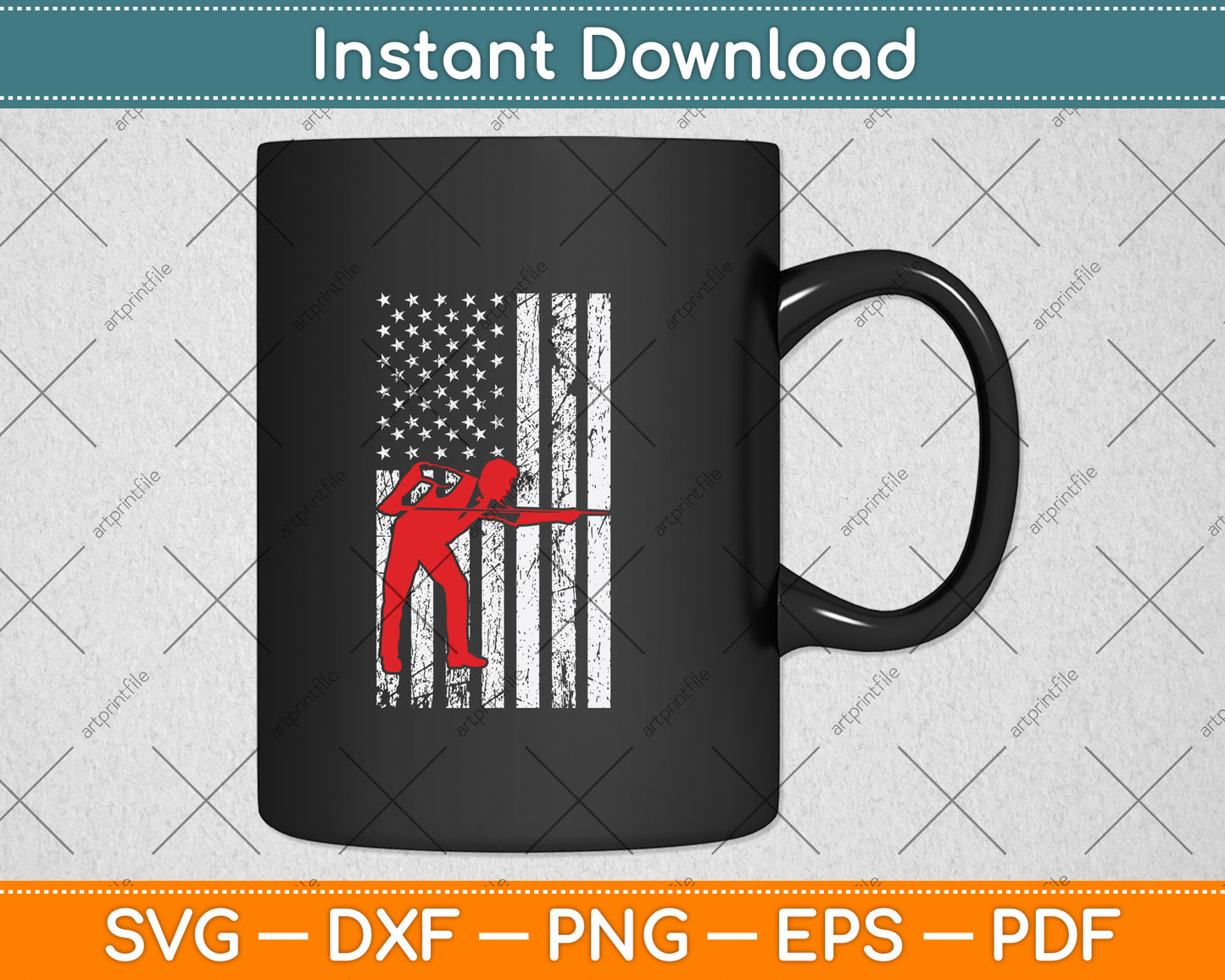 American Flag Pool Billiard Theme Design Snooker Player Svg Png Dxf Digital Cutting File