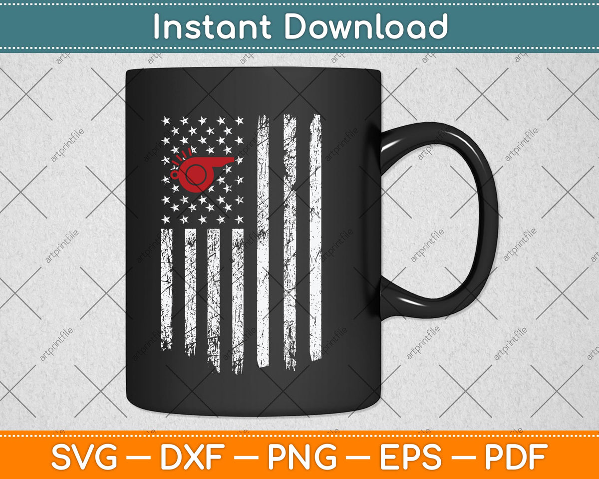 American Flag Referee Svg Png Dxf Digital Cutting File
