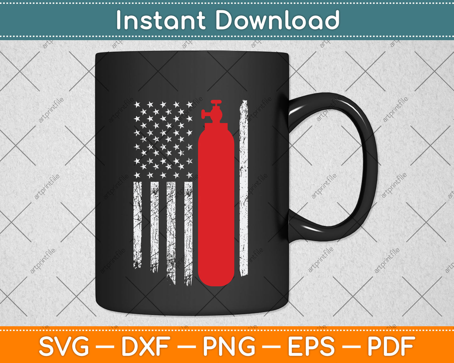 American Flag Scuba Diving Svg Png Dxf Digital Cutting File