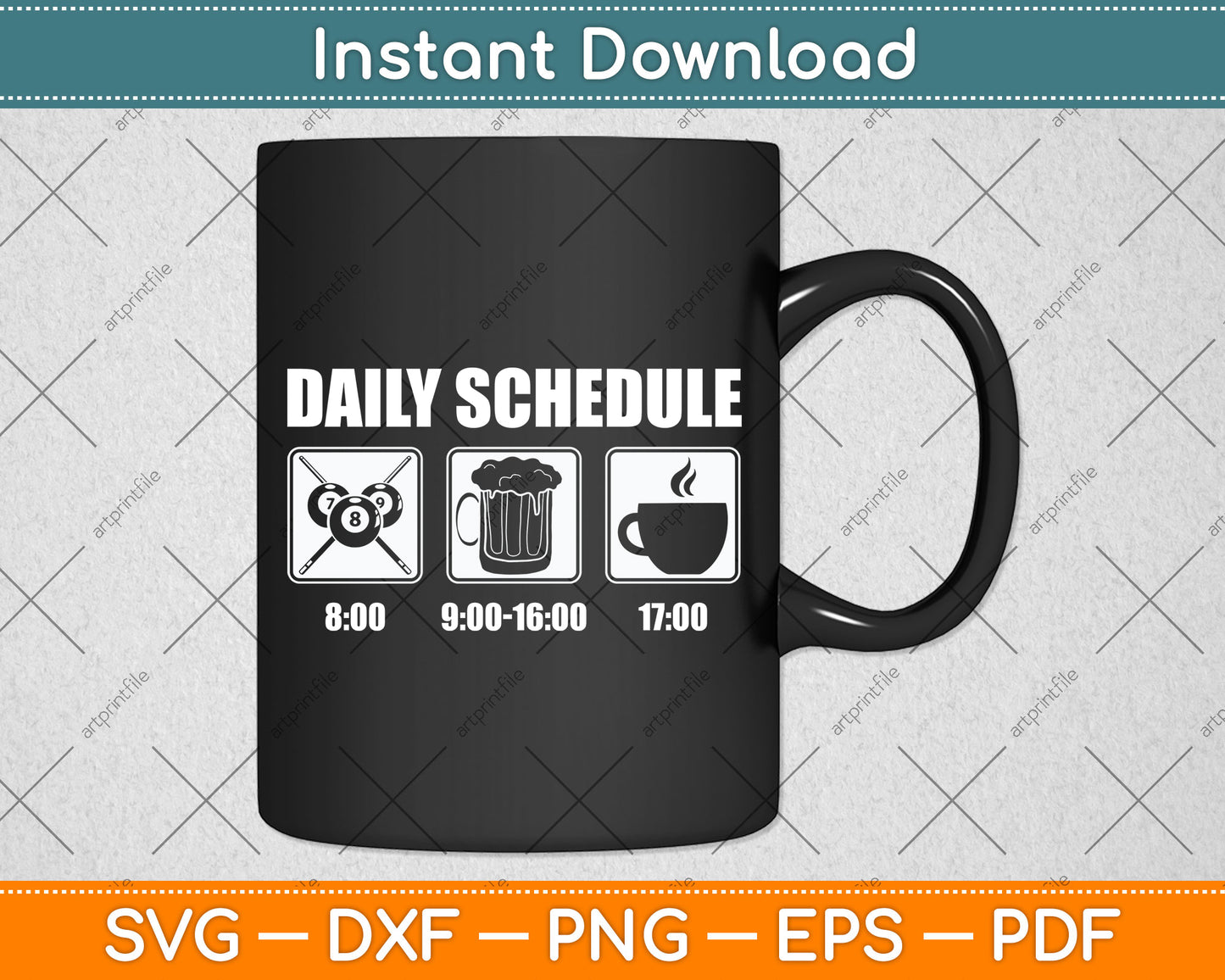 Billiard Player - Daily Schedule Billiard 8-Ball Pool Svg Png Dxf Digital Cutting File
