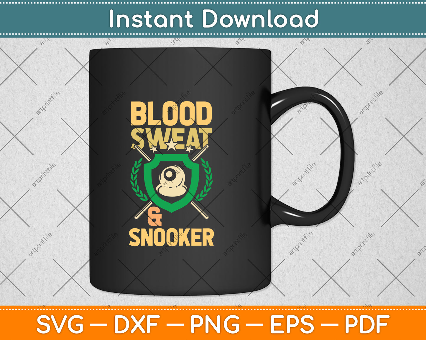 Blood Sweat Snooker for Billiards and Snooker Player Svg Png Dxf Digital Cutting File