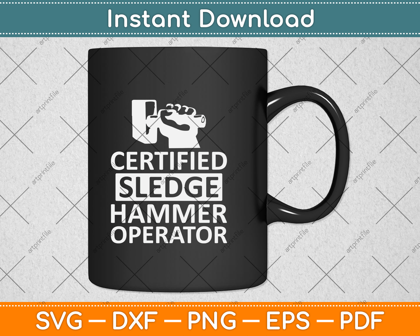 Certified Sledge Hammer Operator Funny Ironworker Svg Png Dxf Digital Cutting File