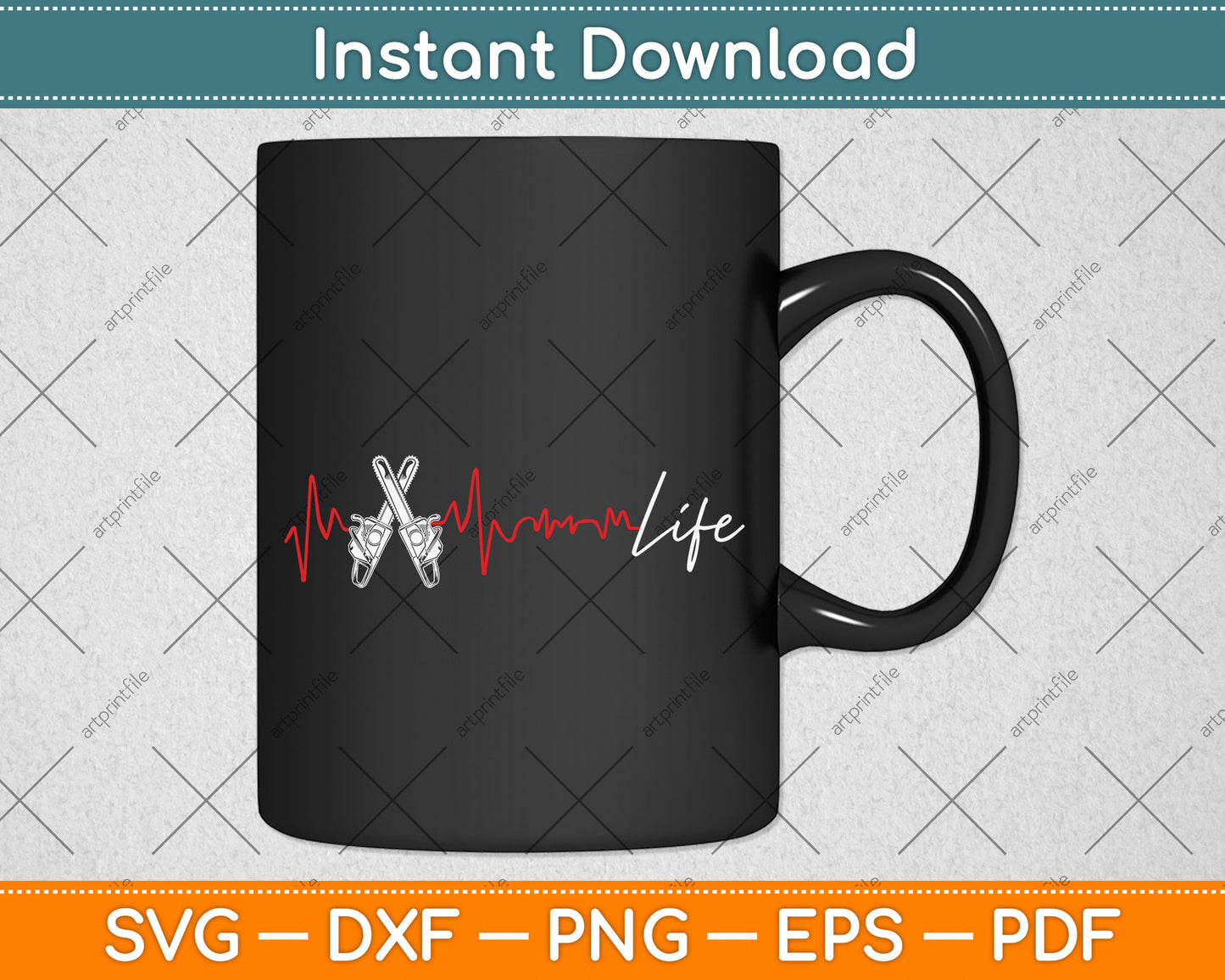 Chainsaw Life Heartbeat Svg Png Dxf Digital Cutting File