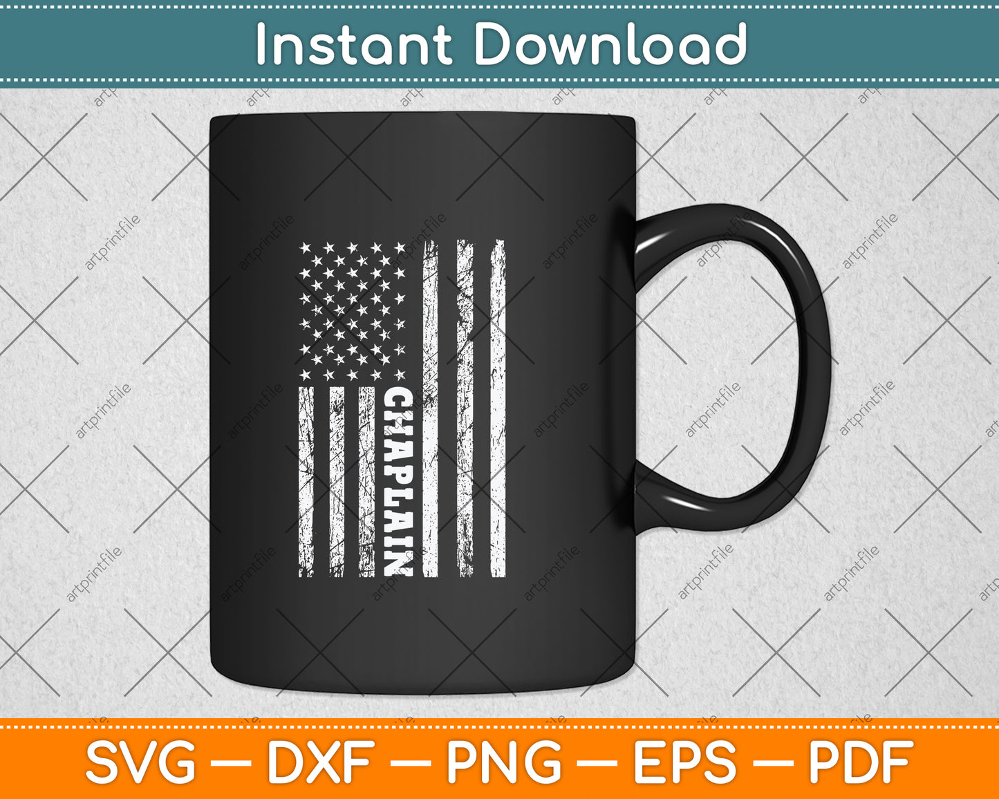 Chaplain American Flag Svg Png Dxf Digital Cutting File