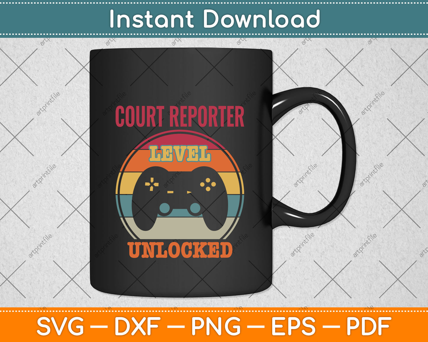 Court Reporter Level Unlocked Gamer Svg Png Dxf Digital Cutting File