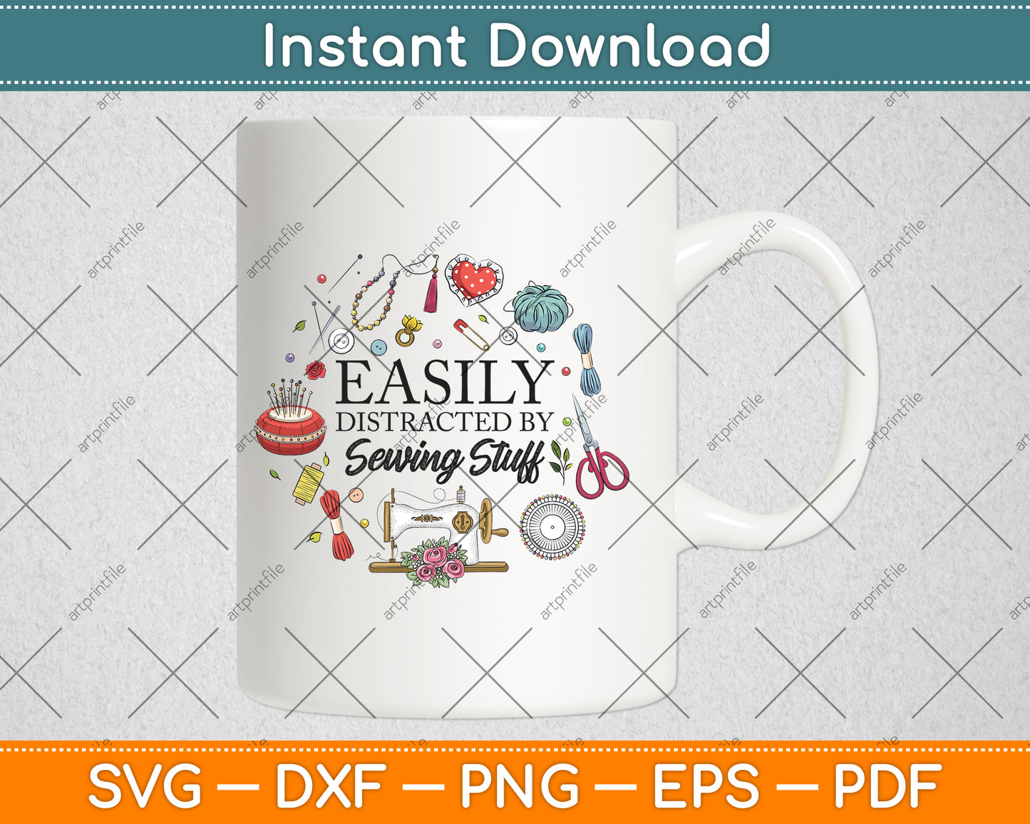 Easily Distracted By Sewing Stuff Funny Sewing Svg Png Dxf Digital Cutting File