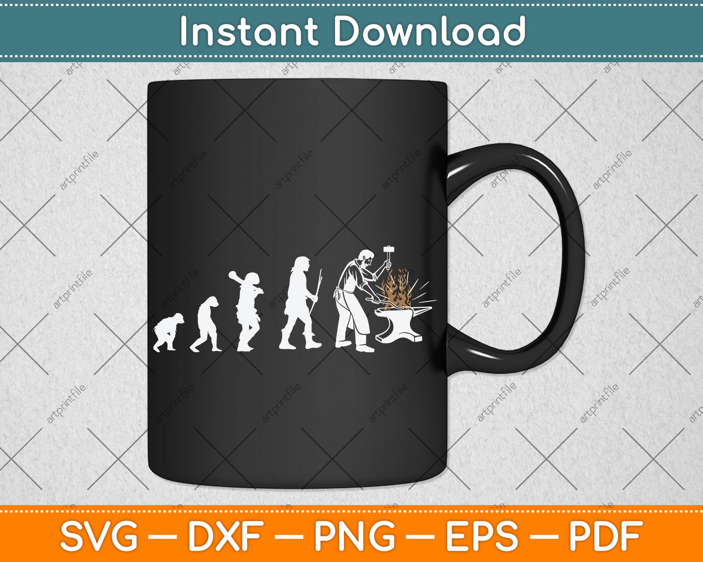 Evolution Blacksmith Funny Svg Png Dxf Digital Cutting File