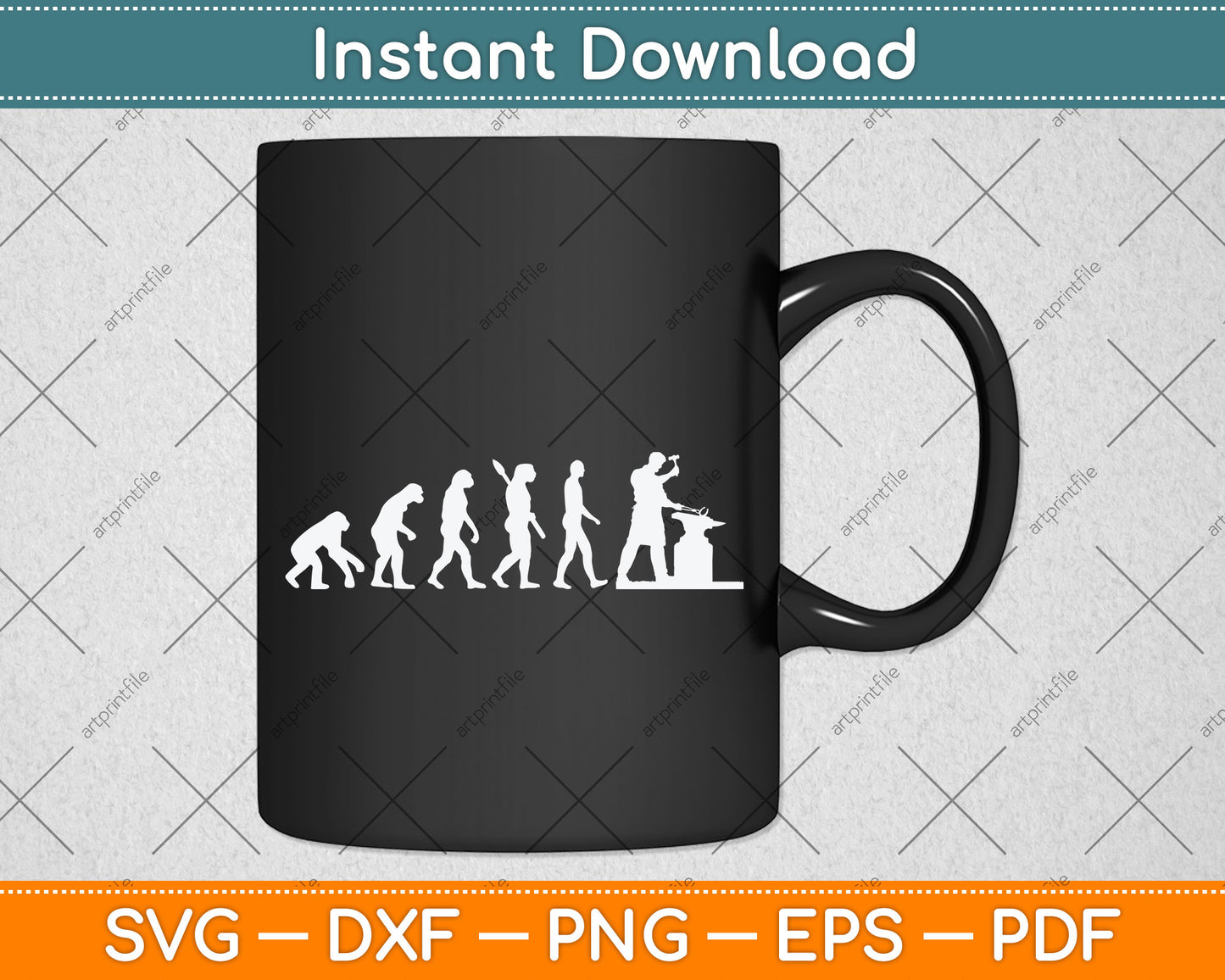 Funny Blacksmith Evolution Svg Png Dxf Digital Cutting File
