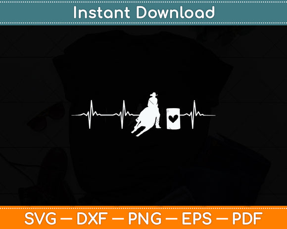 Heartbeat Barrel Racing Svg Png Dxf Digital Cutting File