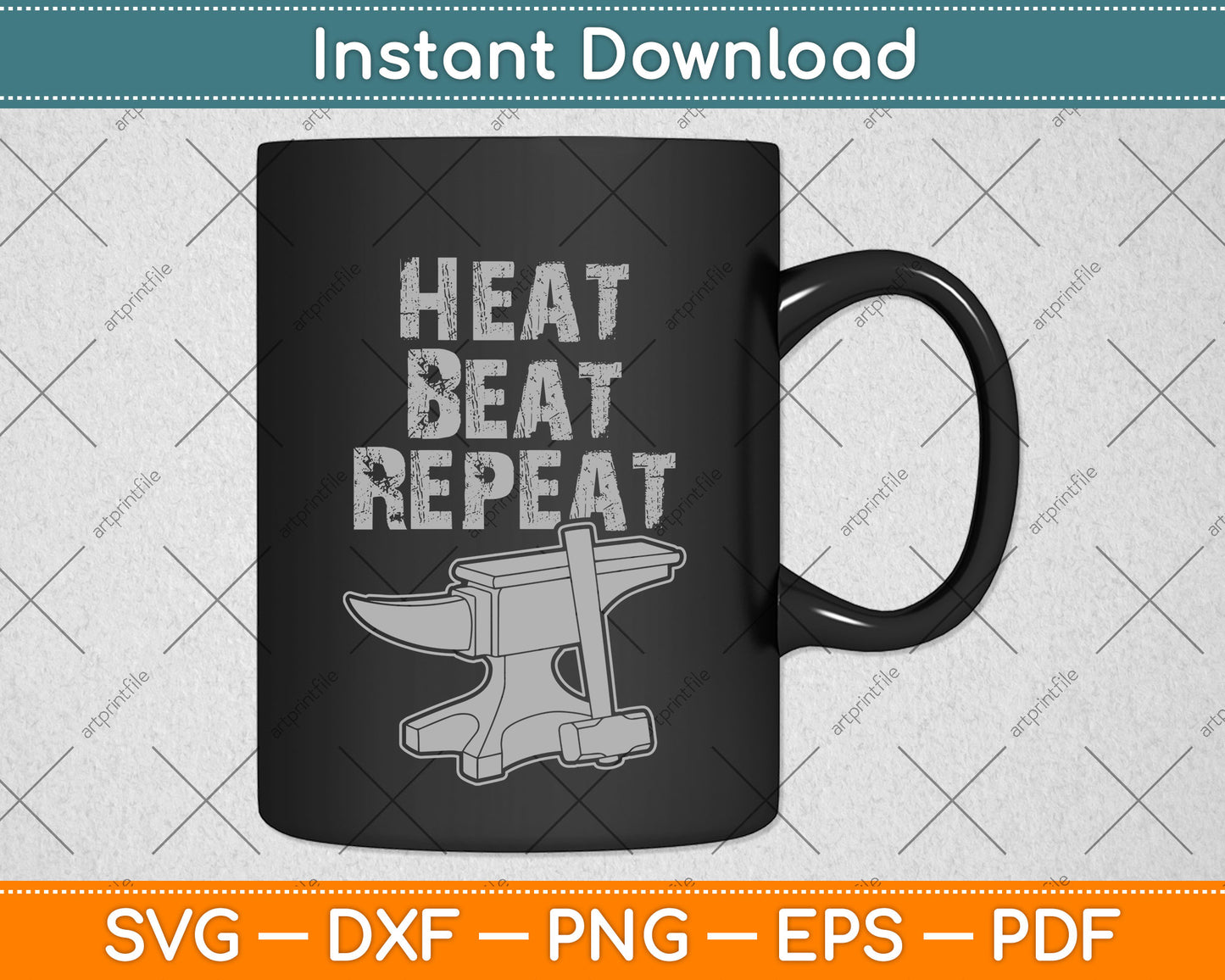 Heat Beat Repeat Blacksmith Svg Png Dxf Digital Cutting File