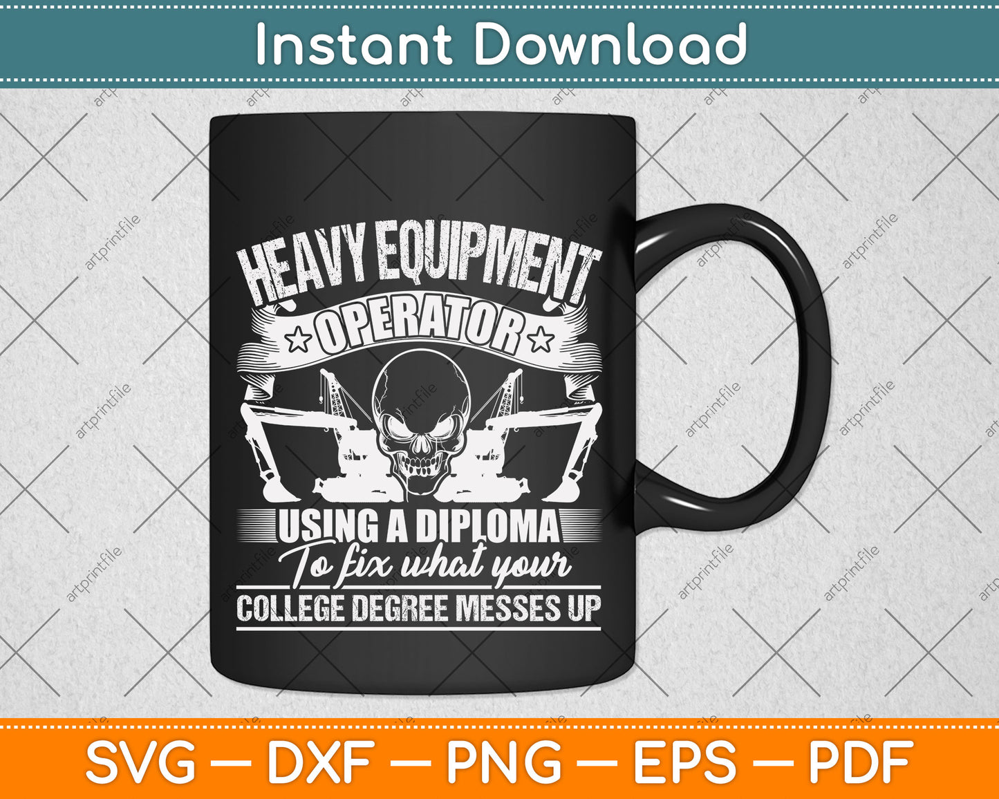 Heavy Equipment Operator Using A Diploma To Fix Svg Png Dxf Digital Cutting File