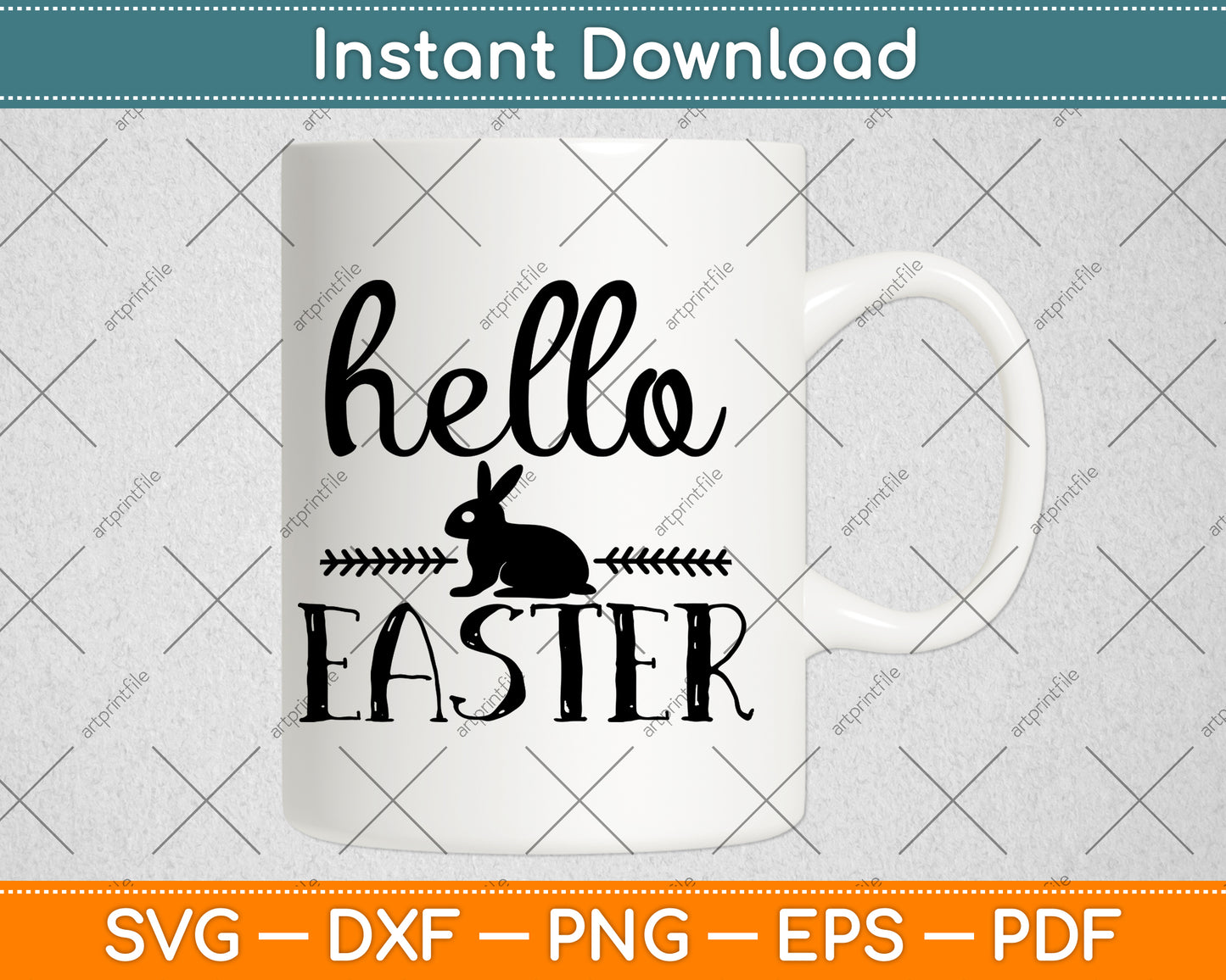 Hello Easter Svg Png Dxf Digital Cutting File