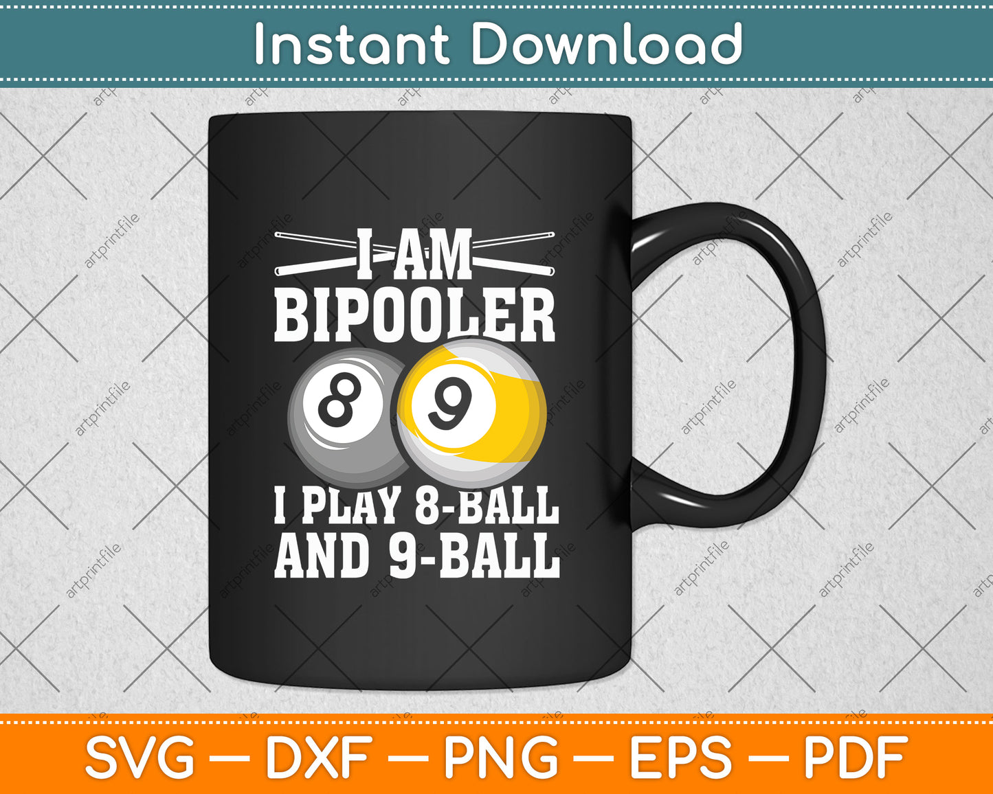 I Am Bipooler I Play Billiards Snooker Pool Player Svg Png Dxf Digital Cutting File