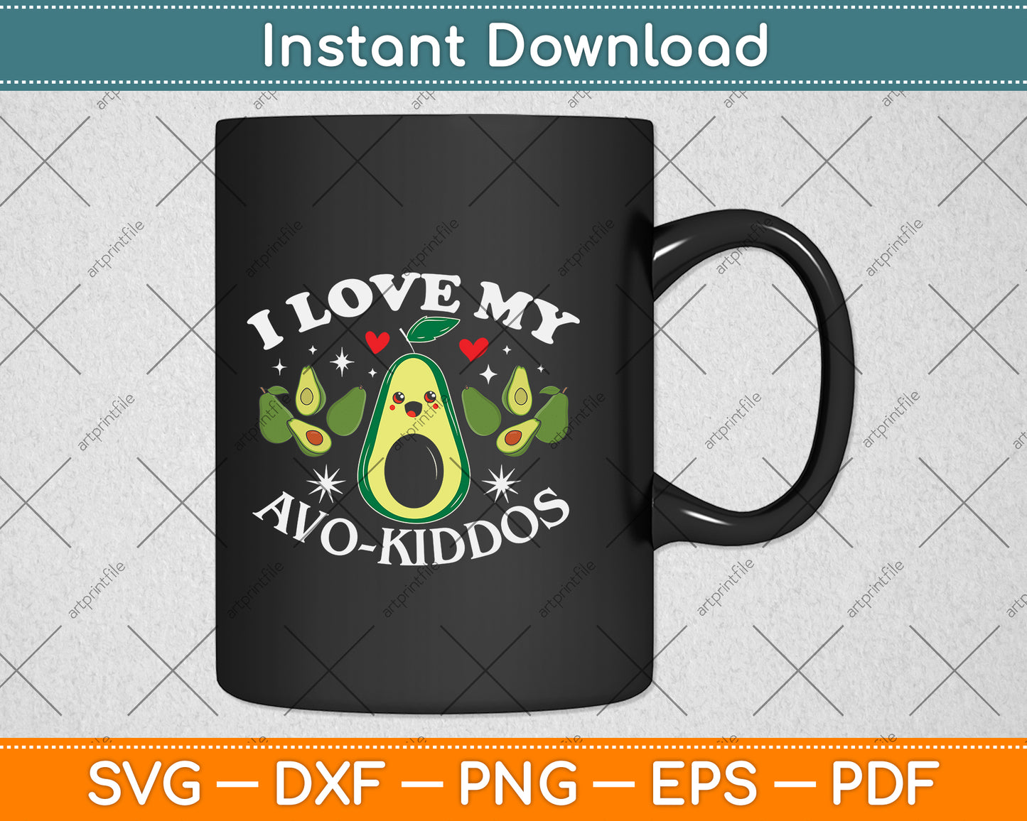 I Love My Avocado Funny Teacher Svg Png Dxf Digital Cutting File