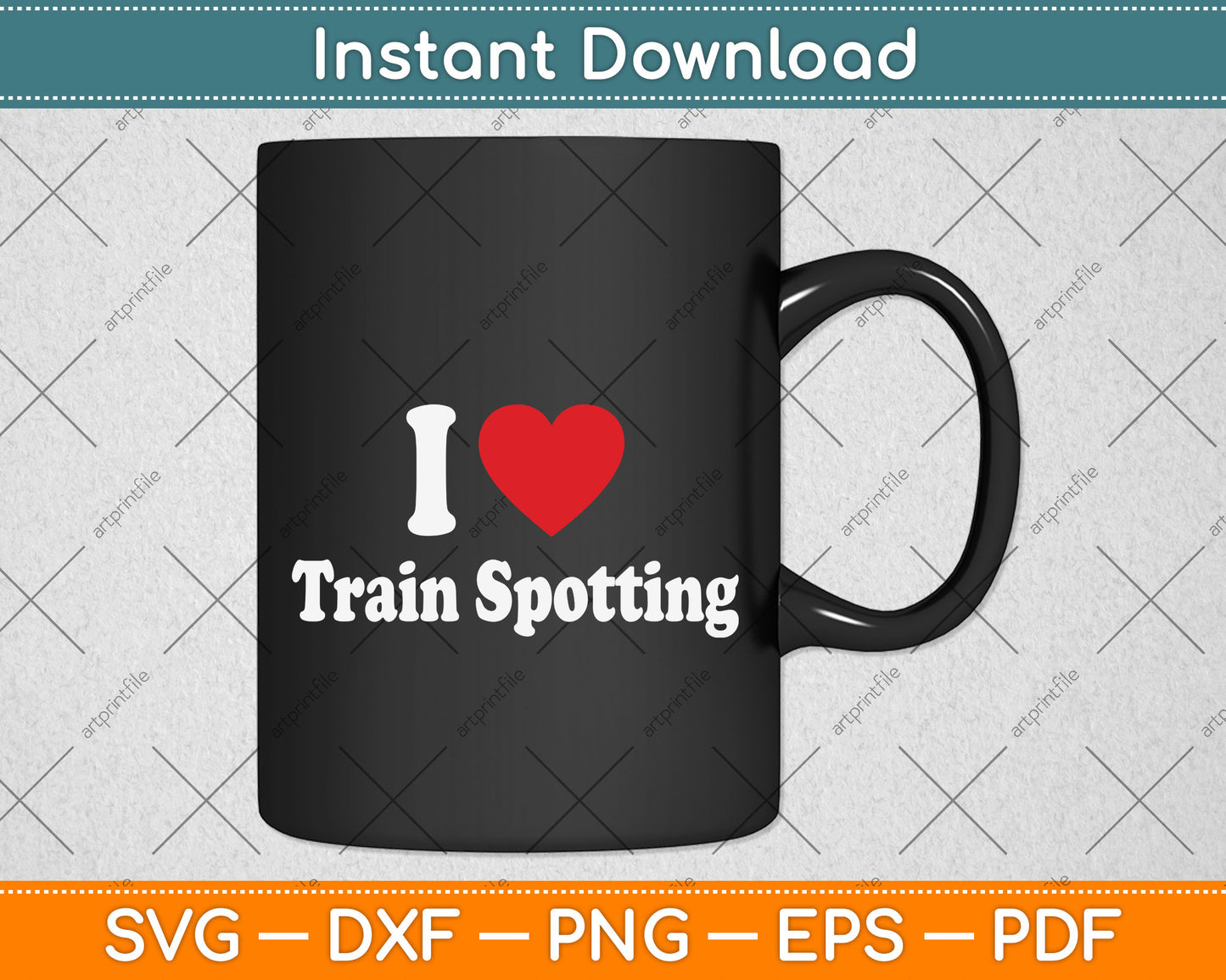 I Love Trainspotting Heart Svg Png Dxf Digital Cutting File