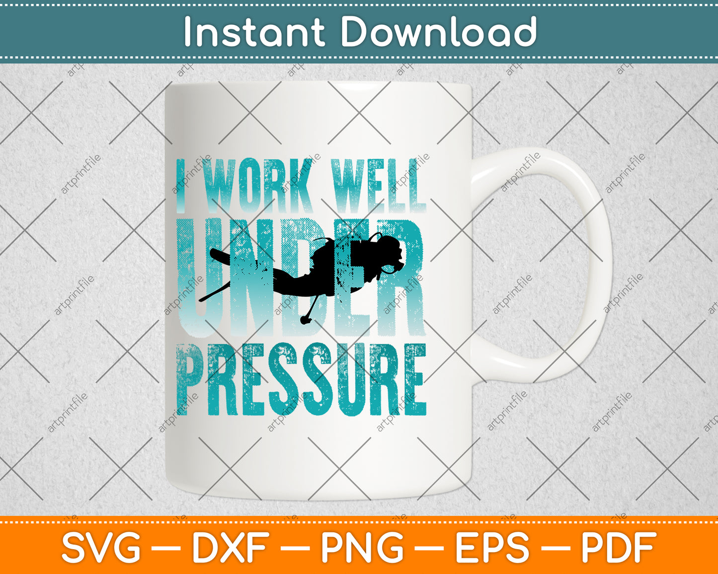 I Work Well Under Pressure Scuba Diving Svg Png Dxf Digital Cutting File