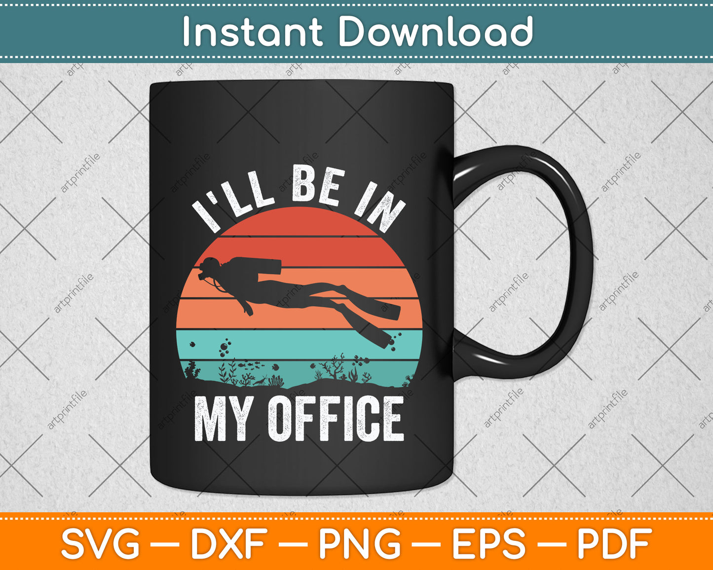 I'll Be In My Office Scuba Diving Svg Png Dxf Digital Cutting File