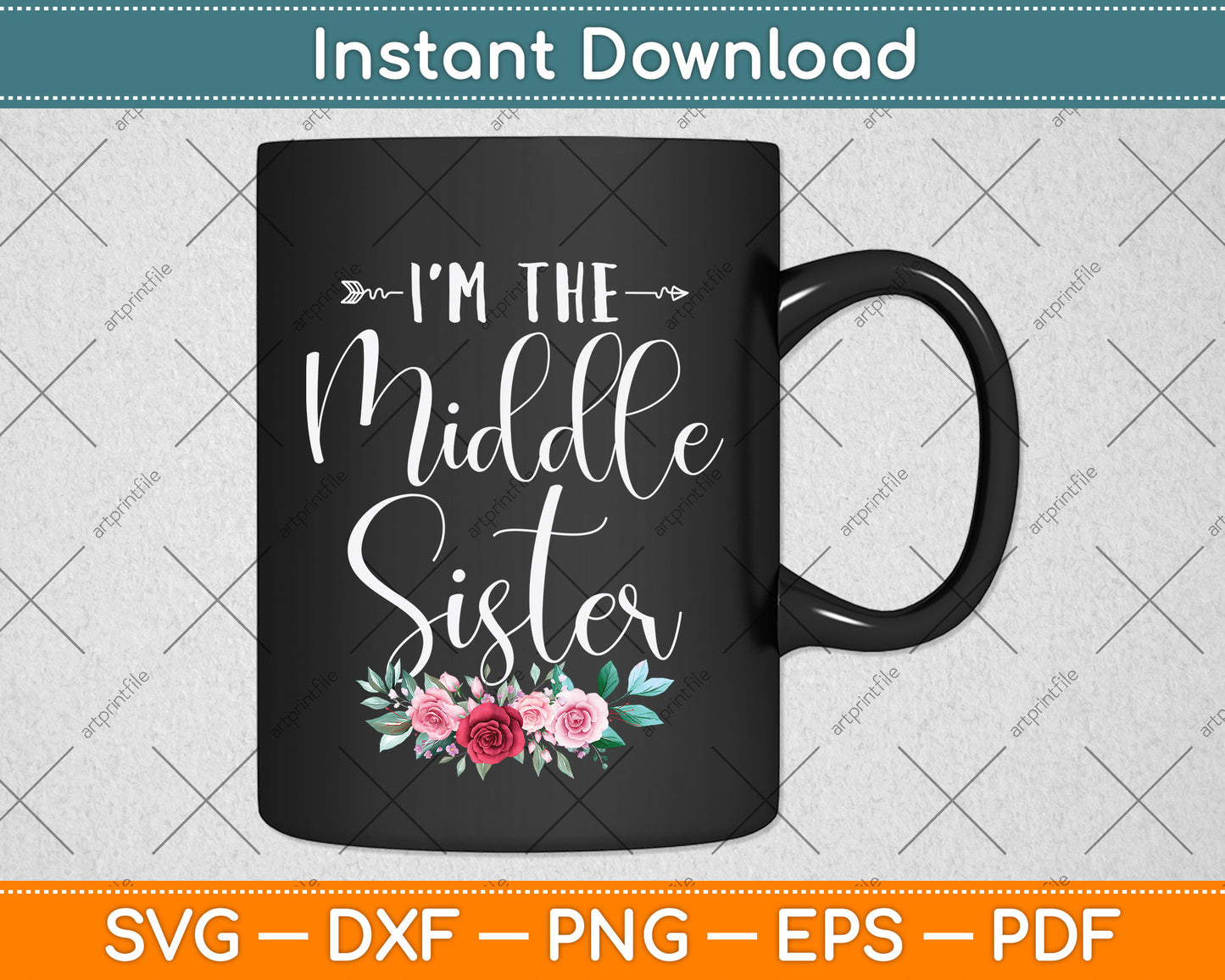 I'm The Middle Sister I'm The Middle Sister Svg Png Dxf Digital Cutting File