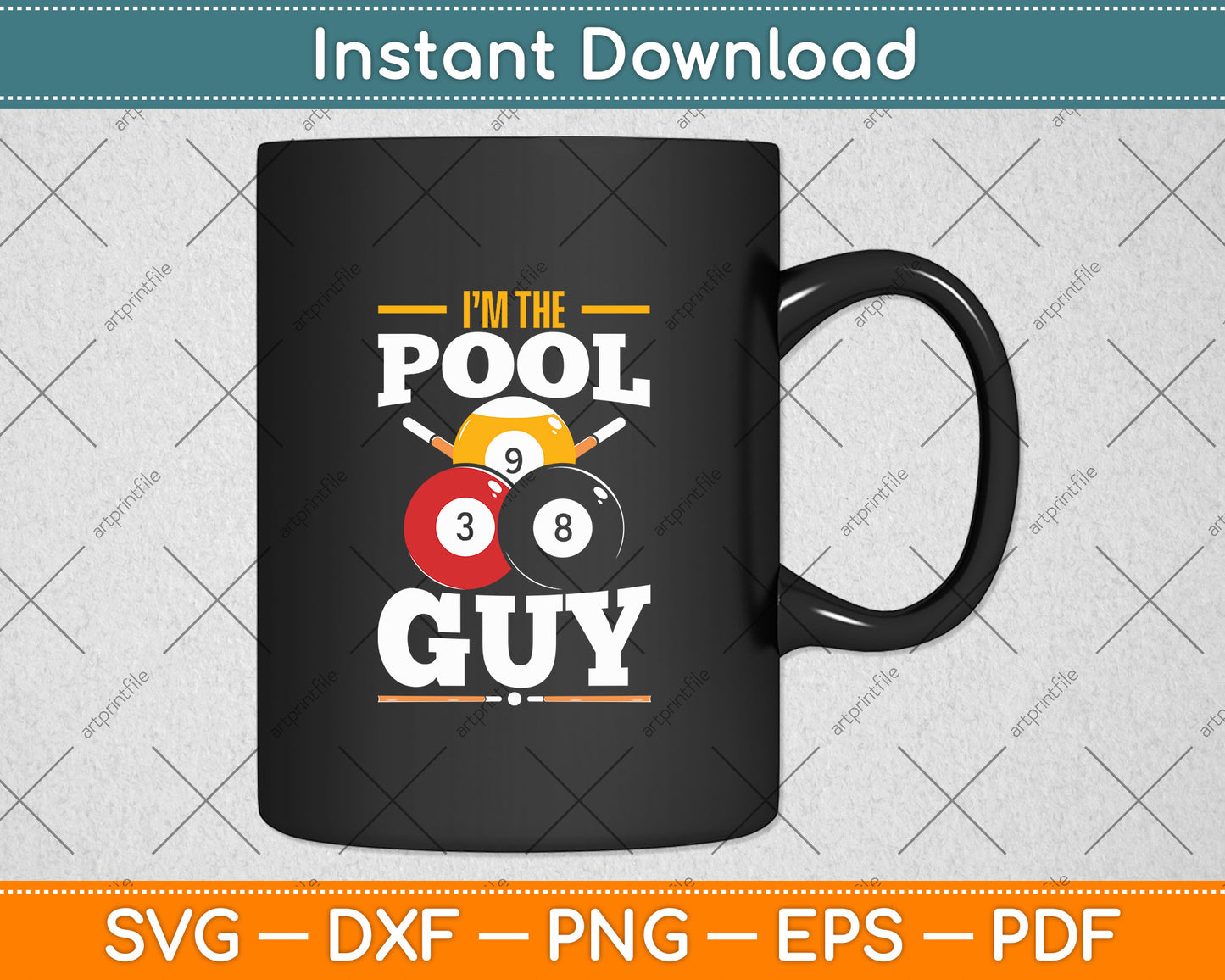 I'm The Pool Guy Funny Snooker Billiard Pool Player Svg Png Dxf Digital Cutting File