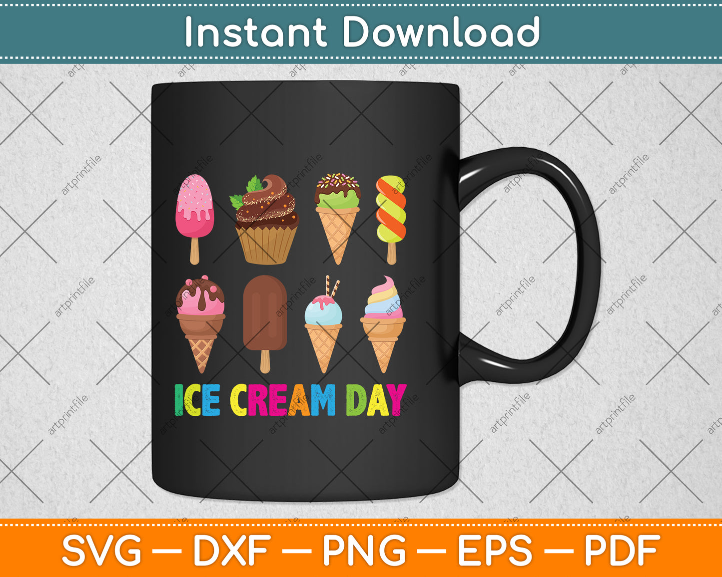 Ice Cream Day Svg Png Dxf Digital Cutting File