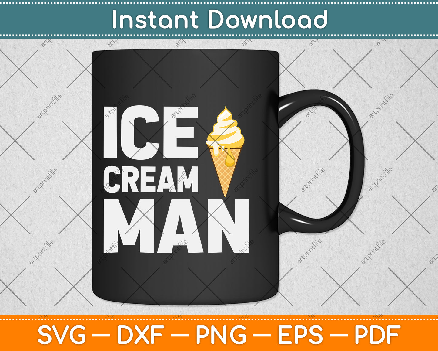 Ice Cream Man Funny Svg Png Dxf Digital Cutting File