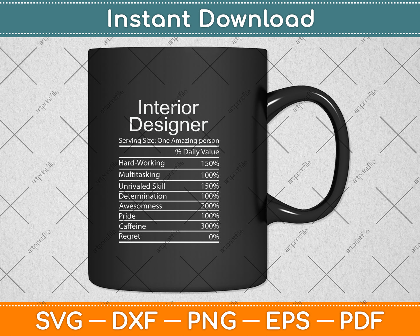 Interior Designer Nutrition Facts Svg Png Dxf Digital Cutting File