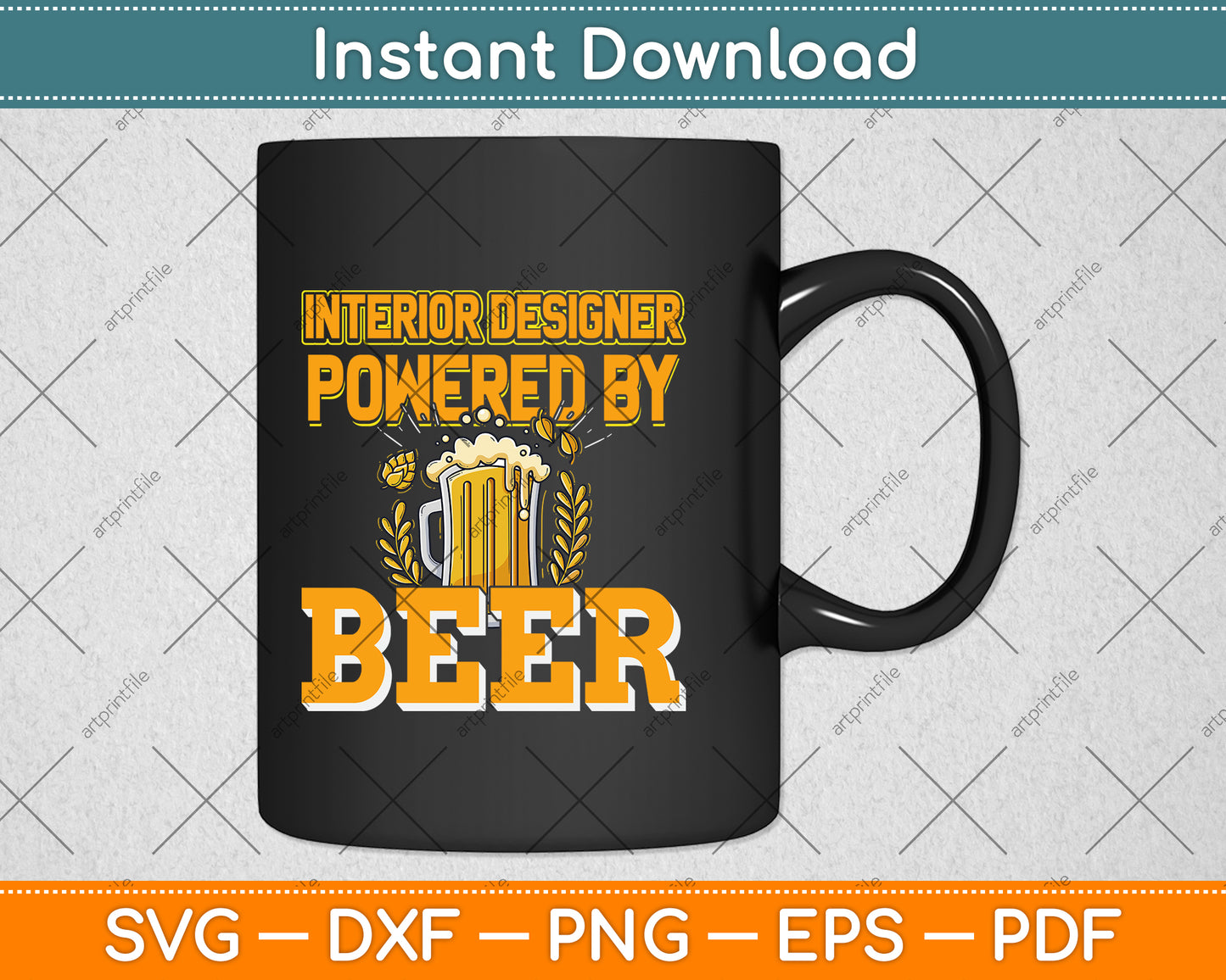 Interior Designer Powered By Beer Svg Png Dxf Digital Cutting File