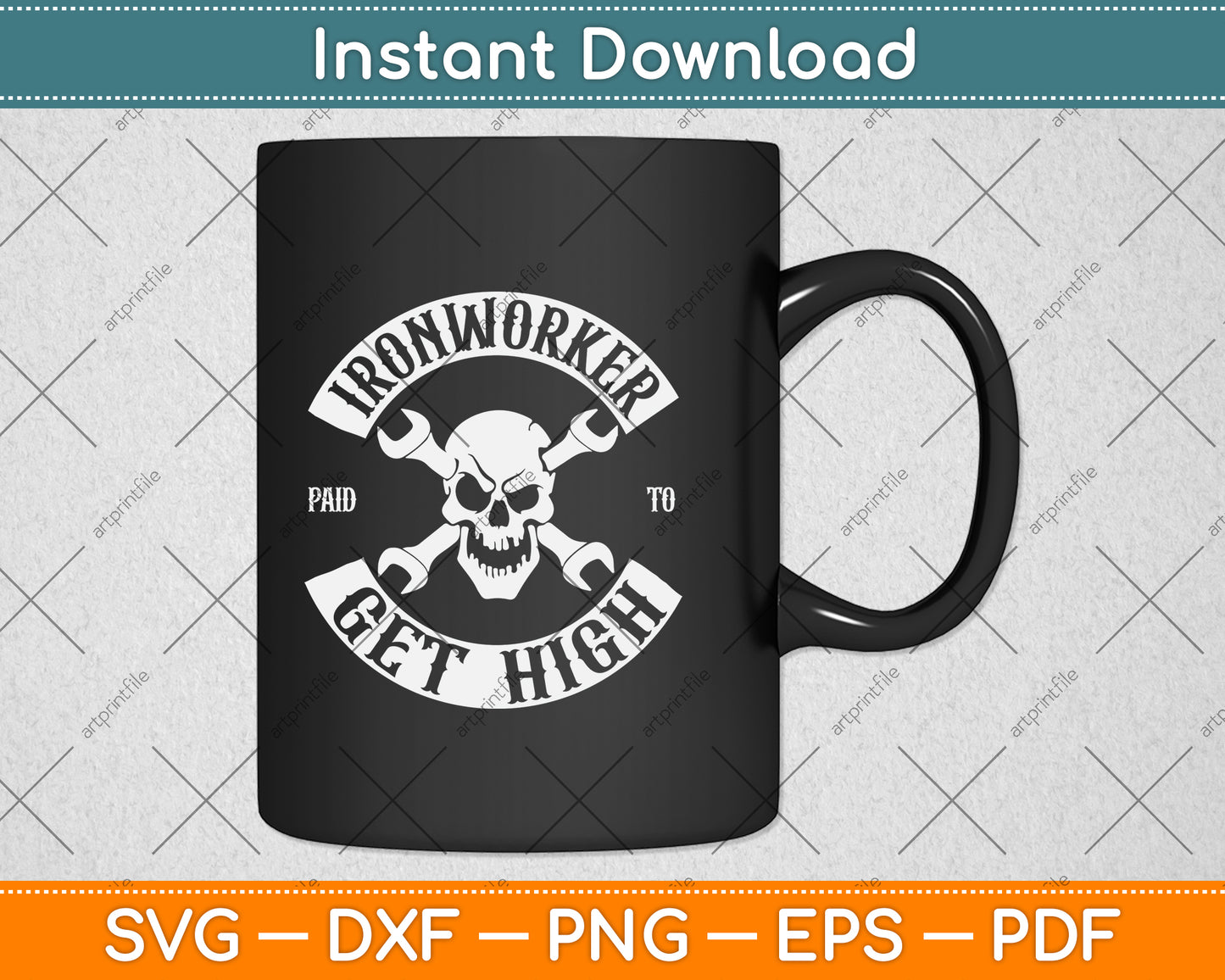Ironworker Paid To Get High Funny Svg Png Dxf Digital Cutting File