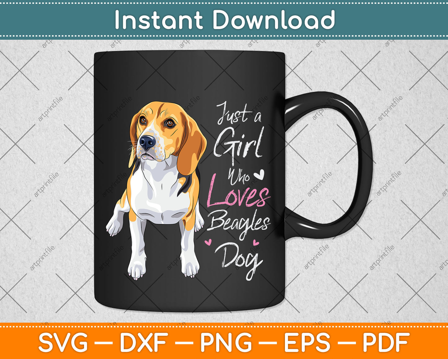 Just A Girl Who Loves Beagles Dog Svg Png Dxf Digital Cutting File