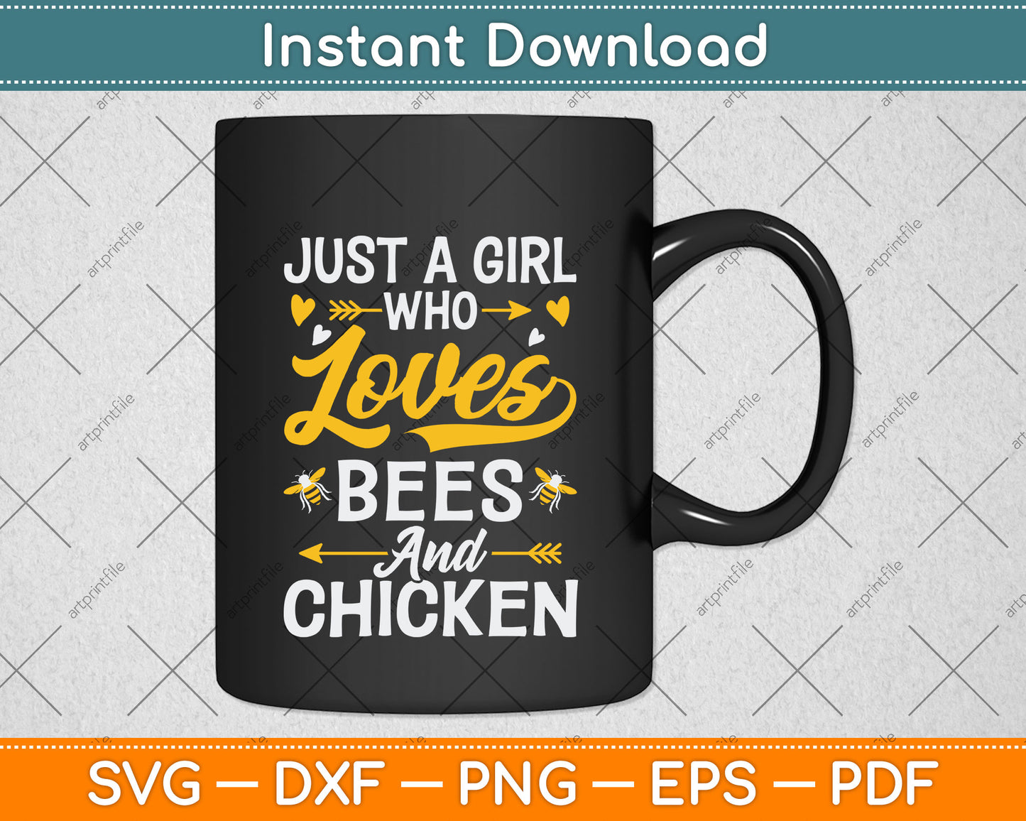 Just A Girl Who Loves Bees And Chicken Svg Png Dxf Digital Cutting File