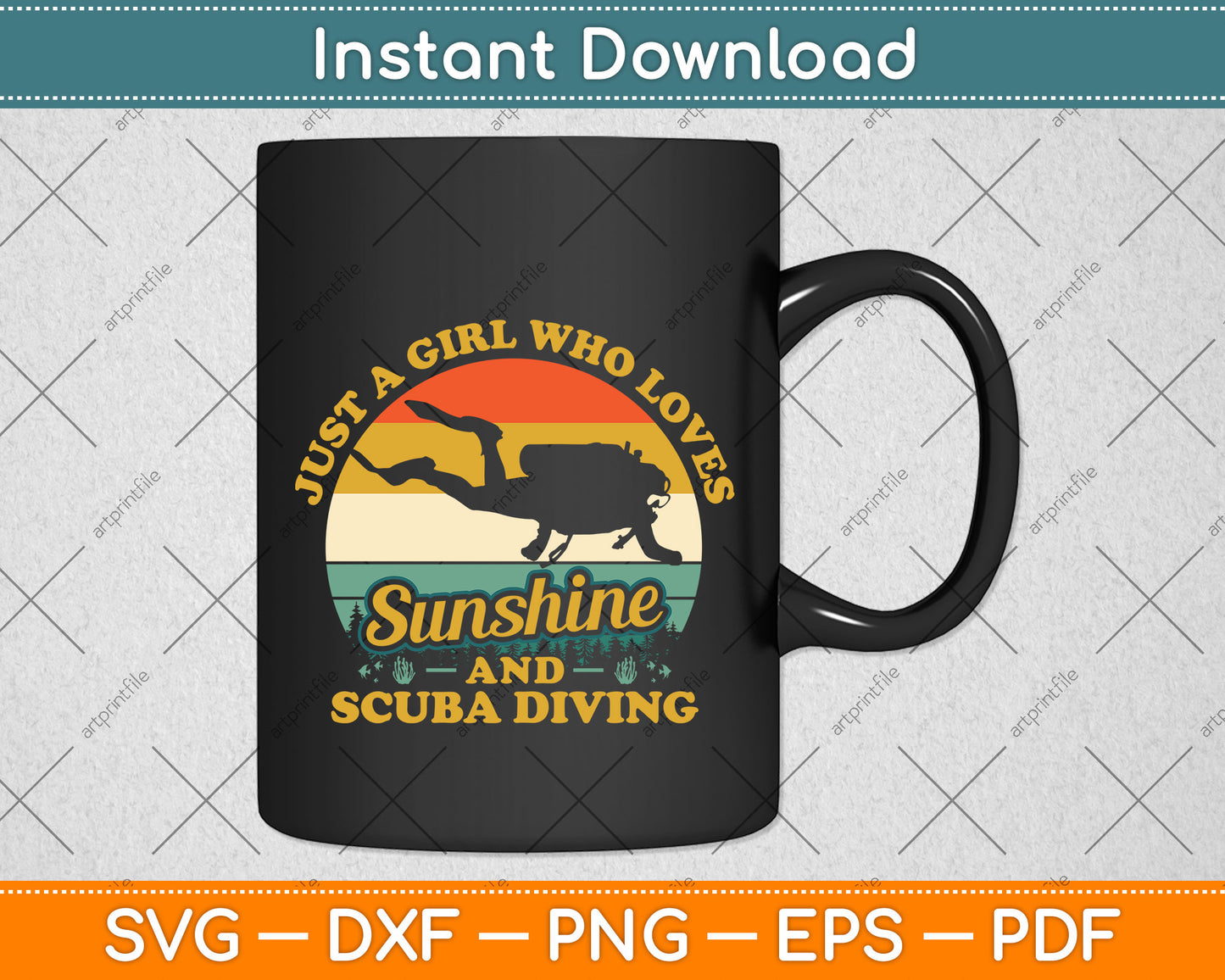 Just A Girl Who Loves Sunshine And Scuba Diving Svg Png Dxf Digital Cutting File