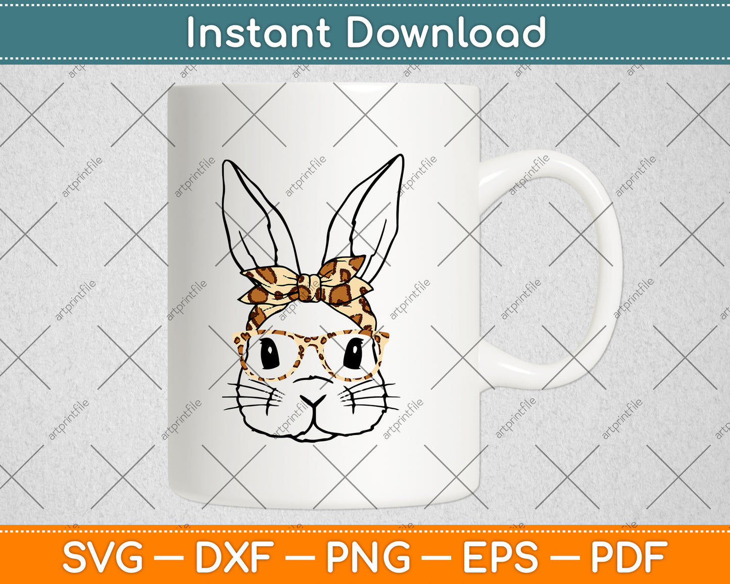 Leopard Bunny Svg Png Dxf Digital Cutting File