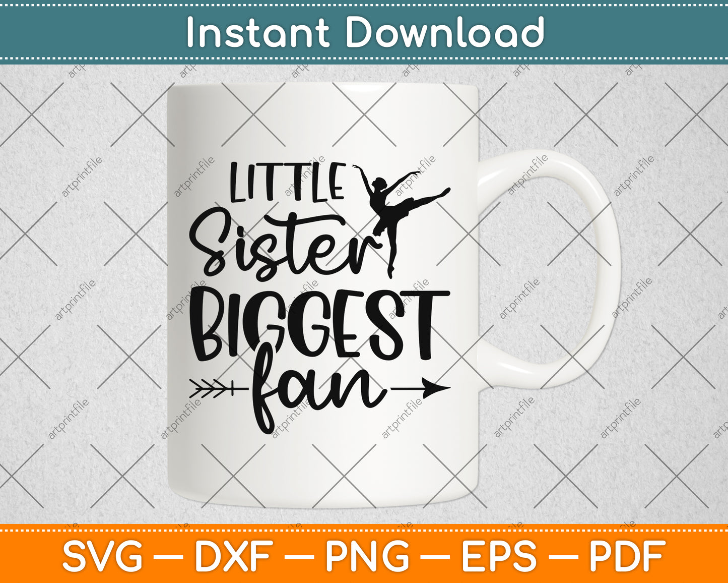 Little Sister Biggest Fan Sibling Svg Png Dxf Digital Cutting File
