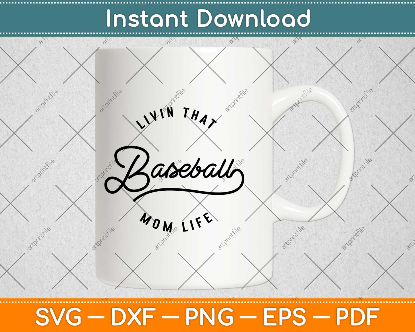Livin' That Baseball Mom Life Baseball Mom Svg Design Cricut Printable Files