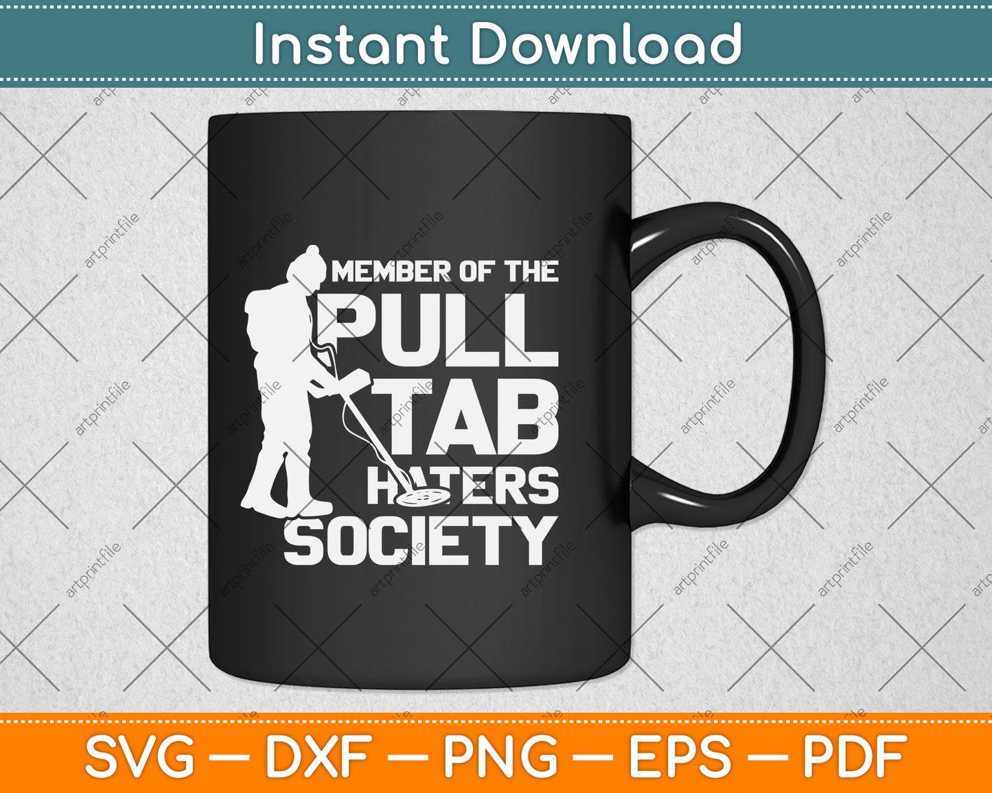 Pull Tab Haters Society Metal Detector Svg Png Dxf Digital Cutting File